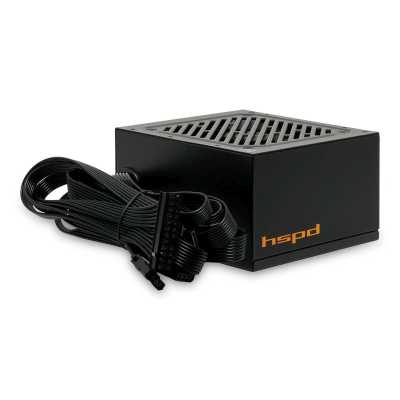 Блок питания HSPD, 550W 80 PLUS White (ATX, 2.31, Non-modular, 1x24(20+4)pin 500мм, 1xCPU 8(4+4)pin 550мм, 1xPCIe 8(6+2)pin 500мм, 1xSATA*3 400+150+150мм, 1xSATA*2 400+150мм, 1xMOLEX*2 400+150мм, Active, 120x120мм, 150x140x86мм, APFC, OVP, OPP, SCP, UVP, 