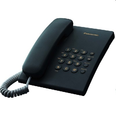Телефон проводной Panasonic KX-TS2350RUB черный повтор номера, регул-ка громкости, кр.на стену
