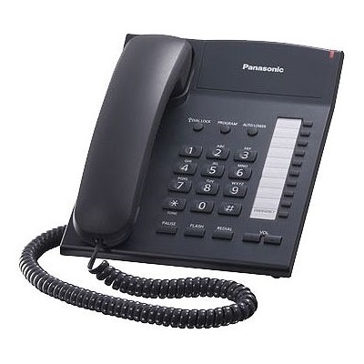 Телефон проводной Panasonic KX-TS2382RUB черный индикатор вызова,повторный набор последнего номера,4 уровня громкости звонка