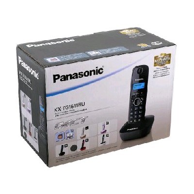 Телефон беспроводной (DECT) Panasonic KX-TG1611RUH (серый) АОН, Caller ID,12 мелодий звонка,подсветка дисплея,поиск трубки