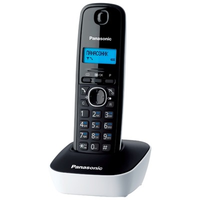 Телефон беспроводной (DECT) Panasonic KX-TG1611RUW (белый) АОН, Caller ID,12 мелодий звонка,подсветка дисплея,поиск трубки