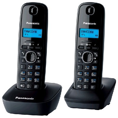Телефон беспроводной (DECT) Panasonic KX-TG1612RUH (серый) Доп трубка в комплекте,АОН, Caller ID,12 мелодий звонка,поиск трубки