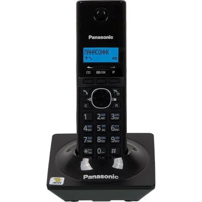 Телефон беспроводной (DECT) Panasonic KX-TG1711RUB черный АОН, Caller ID,12 мелодий звонка,подсветка дисплея,поиск трубки