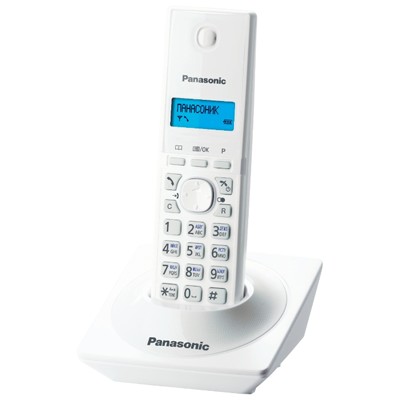 Телефон беспроводной (DECT) Panasonic KX-TG1711RUW (белый) АОН, Caller ID,12 мелодий звонка,подсветка дисплея,поиск трубки