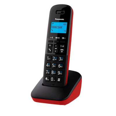 Телефон беспроводной (DECT) Panasonic KX-TGb610RUR, Монохромный, АОН, черный/красный