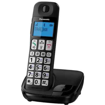 Телефон беспроводной (DECT) Panasonic KX-TGE110RUB черный АОН