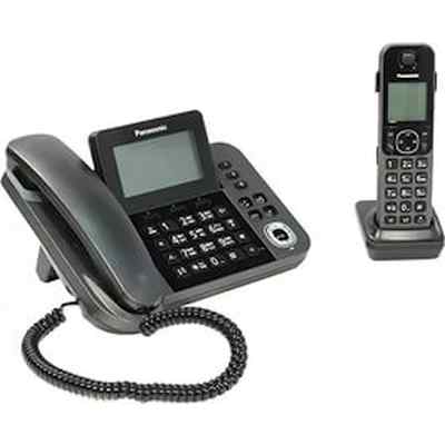 Телефон беспроводной (DECT) Panasonic KX-TGF320RUM серый металлик автооветчик АОН