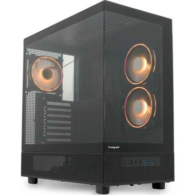 Компьютерный корпус HSPD F710, Panoramic Mid Tower, черный, TG, 0.5 SPCC, 3x120мм ARGb E-ATX, ATX, mATX, mITX 185/395/270мм 2x2.5", 1x3.5", 7xPCI 2xUSB-A 3.0 435x230x457мм