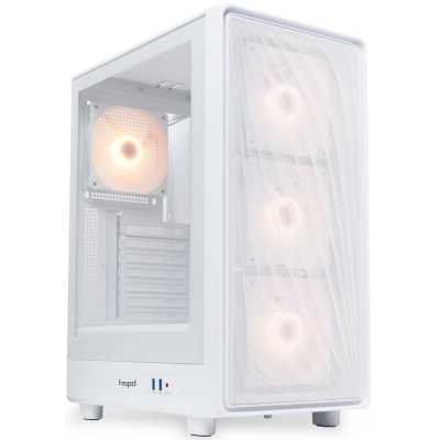 Компьютерный корпус HSPD M510, Mesh Mid Tower, белый, TG, 0.5 SPCC, 4x120мм ARGb ATX, mATX, mITX 180/280/160мм 1x2.5", 1x3.5", 7xPCI 2xUSB-A 3.0 517x277x418мм