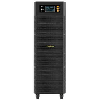 Источник бесперебойного питания On-line ExeGate PowerExpert TL-575-10kVA.240V.LCD.AVR.T.USB.RS232.SNMP 10000VA/10000W, On-Line, PF=1, LCD, клеммы, RS232, USB, SNMP-slot, встроенные батареи 12V 7.2Ah -20шт, возможность подключения до 4 внешних батарейных б