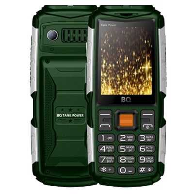 Мобильный телефон BQ 2430 Tank Power зеленый/серебристый