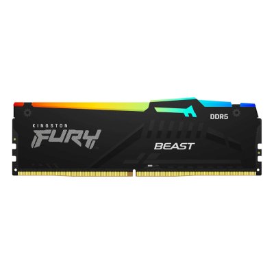 Оперативная память Kingston Fury Beast, DDR5, 8GB (1x8GB), 5200MHz, CL40, DIMM, с радиаторами, RGB, черный
