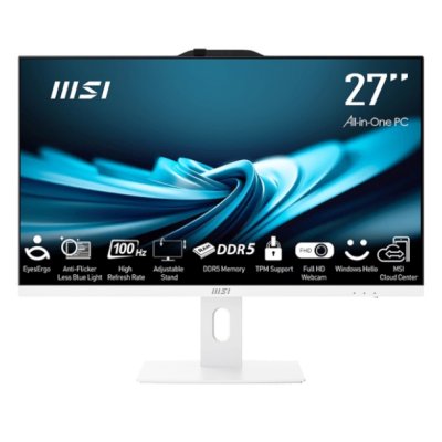 Моноблок MSI Pro AP272P 14M-684XRU 27" Full HD i7 14700 (2.1) 32Gb SSD1Tb UHDG 770 noOS GbitEth WiFi BT 120W клавиатура мышь Cam белый 1920x1080 (9S6-AF8322-819)