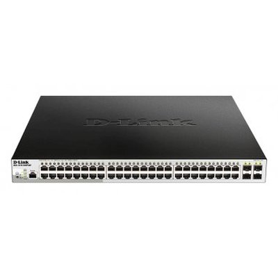 Коммутатор D-Link DGS-1210-52MP/ME/B1A, 48×1 Гбит/с + 4×1 Гбит/с SFP, управляемый