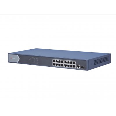 Коммутатор Hikvision DS-3E0518P-E/M, 16×1 Гбит/с PoE + 1×1 Гбит/с RJ45 + 1×1 Гбит/с SFP, неуправляемый