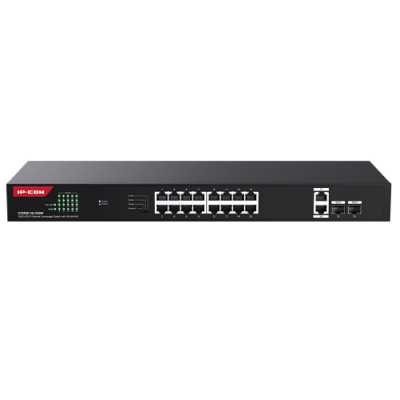Коммутатор неуправляемый IP-COM G1120P-16-250W PoE, 20 портов, 18x1 Гбит/с, SFP 2x1 Гбит/с, PoE 16х30 Вт (до 230 Вт)