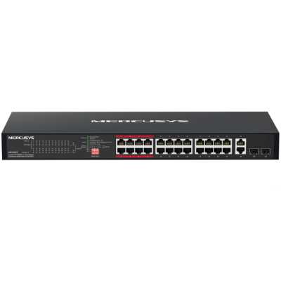 Коммутатор 24-Port 10/100Mbps + 2-Port Gigabit Rackmount Switch with 24-Port PoE+