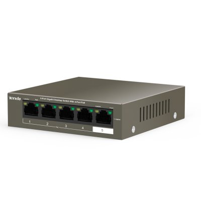 Коммутатор 5PORT 1000M 4POE Tenda TEG1105P-4-63W