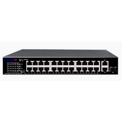 Неуправляемый коммутатор Trassir TR-NS1126-225-24PoE с 24 PoE портами (24*10/100 Mbps PoE Ports, 1Combo * 10/100/1000, 1* 10/100/1000 RJ45).
