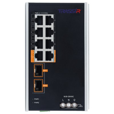 Неуправляемый промышленный коммутатор Trassir c 8 PoE портами TR-NS15102S-130-8POE