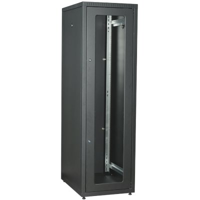 Шкаф LE05-33U68-GM - ITK LINEA E 33U 600х800мм двери 2шт стек. и метал. чер.