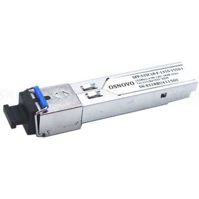 Оптический SFP Модуль Osnovo SFP-S1SC18-F-1310-1550 - Одно волокно Single Mode. Скорость: до 155 мбит/c. Тип разъема: SC. Оптический бюджет: 18дБ. Расстояние передачи - до 20км. Рабочая длина волны,нм - Tx:1310/Rx:1550. Поддержка DDM.
