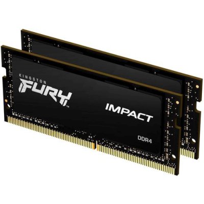 Оперативная память Kingston Fury Impact, DDR4, 64Gb (2x32Gb), 3200MHz, CL20, SO-DIMM