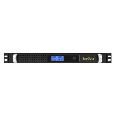 Источник бесперебойного питания ExeGate 1U ServerRM UNL-1000.LCD.AVR.6C13.RJ.USB.1U 1000VA/600W, LCD, AVR, 6*C13, RJ, USB, 1U, установка в стойку, черный