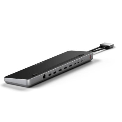 Накопитель Satechi ST-DDSM — USB-хаб Dual Dock Stand Docking Station with NVMe SSD Enclosure 2xUSB 3.0, 3xType-C, 2xHDMI, DP,RJ-45, до 75Вт Черный Док-станция