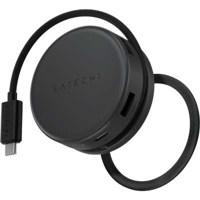 Адаптер Satechi OnTheGo 7-in-1 Ethernet&HDMI&USB-A*2&USB-C&SD Card Slots Multiport Adapter. Цвет: черный космос