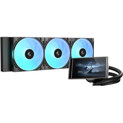 Система водяного охлаждения Deepcool LT360 Vision ARGB Soc-AM5/AM4/1200/1700/1851 черный 4-pin 33.66dB Al LCD 350W 1768gr Ret (R-LT360VISION-BKAMMC-G-1)