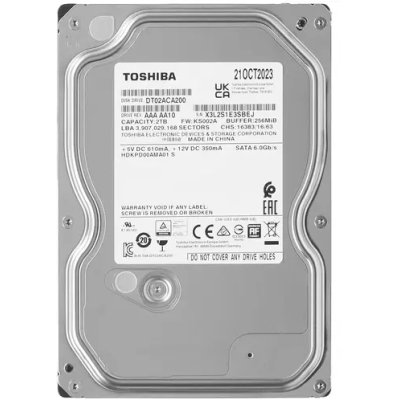 Жесткий диск Toshiba 2Tb DT02ACA200 SATA 6.0Gb/s, 7200 rpm, 256Mb buffer, 3.5"