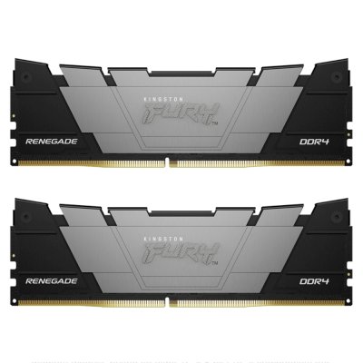Оперативная память Kingston Fury Renegade, DDR4, 16GB (2x8GB), 3200MHz, CL16, DIMM, с радиатором, серый/черный
