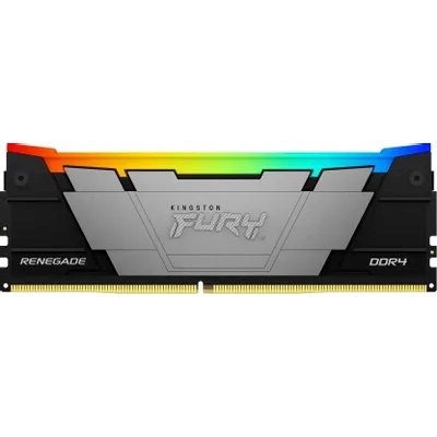 Оперативная память Kingston Fury Renegade, DDR4, 32GB (1x32GB), 3200MHz, CL16, DIMM, с радиатором, RGB, серебристый/черный