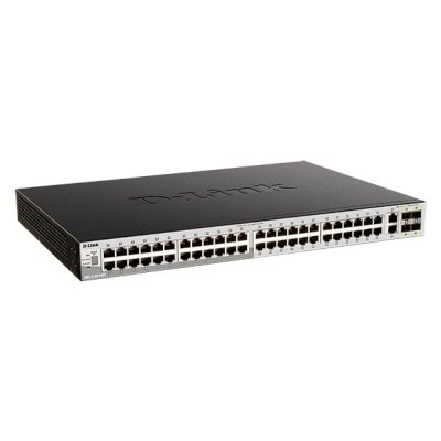 Коммутатор D-Link DGS-3130-54TS/B1A, 48×1 Гбит/с + 2×10 Гбит/с Base-T + 4×10 Гбит/с SFP+, управляемый