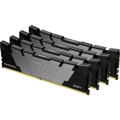 Оперативная память Kingston Fury Renegade, DDR4, 32Gb (4x8GB), 3200MHz, CL16, DIMM, с радиатором, черный