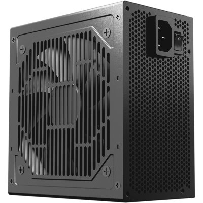 Блок питания PCCOOLER KF650, 650W 80 PLUS White (ATX, ATX 2.4, Non-modular, 1x24(20+4)pin 550мм, 1xCPU*2 8(4+4)pin 610+150мм, 2xPCIe 8(6+2)pin 510мм, 2xSATA*3+MOLEX4pin*1 450+150+150+150мм, Active, 120x120мм, 140x150x86мм, APFC, OVP, SCP, OPP (140-160%, 2