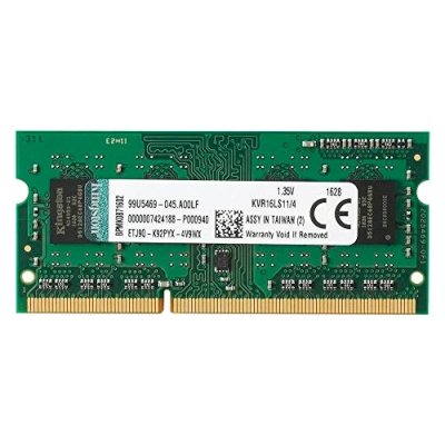 Оперативная память Kingston ValueRAM, DDR3L, 4GB (1x4GB), 1600MHz, CL11, SO-DIMM