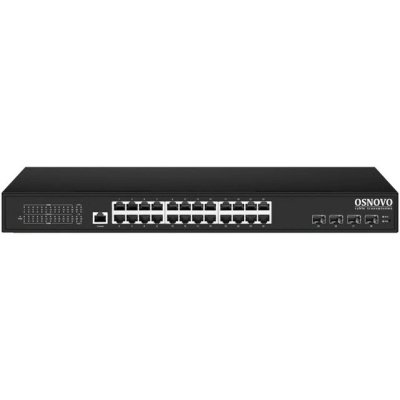 Коммутатор/ SW-24G4X-2L Управляемый L3 коммутатор Gigabit Ethernet на 24xRJ45 + 4x10G SFP+ Uplink. Порты: 24 x GE (10/100/1000Base-T) + 4 x 10G SFP+ Uplink. Консольный порт, Уровень управления L3 (Full managed), Поддержка Jumbo Frame 10K, IGMP Snooping. В