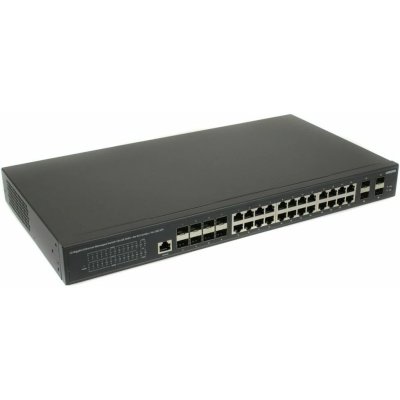 Коммутатор с PoE/ SW-32G4X-3L Управляемый L3 PoE коммутатор Gigabit Ethernet на 16xGE RJ-45 c PoE + 8xGE Combo (RJ-45 + SFP) + 4x10G SFP+ Uplink.