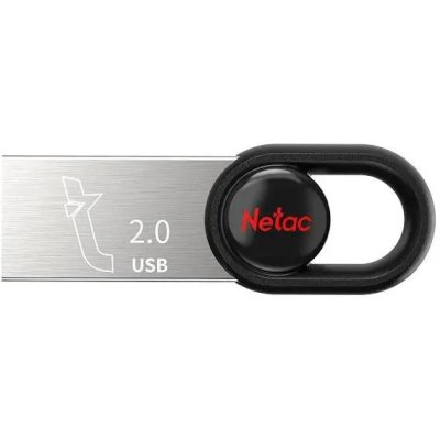 Флешка USB Netac UM2 (NT03UM2N-016G-20BK), 16Gb, USB 2.0, R/W 100/40, серебристый/черный