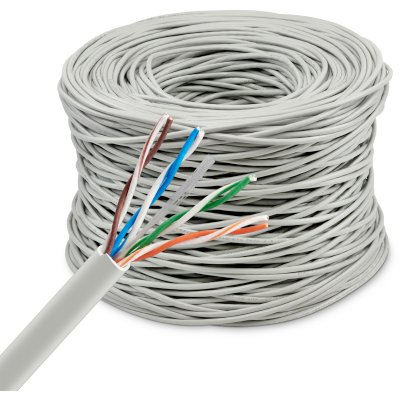 Кабель сетевой Buro BU-CCA-040 UTP 4 пары cat.5E solid 0.40мм CCA 305м серый