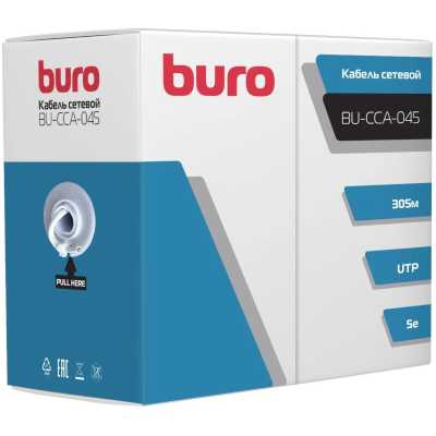 Кабель сетевой Buro BU-CCA-045 UTP 4 пары cat.5E solid 0.45мм CCA 305м серый