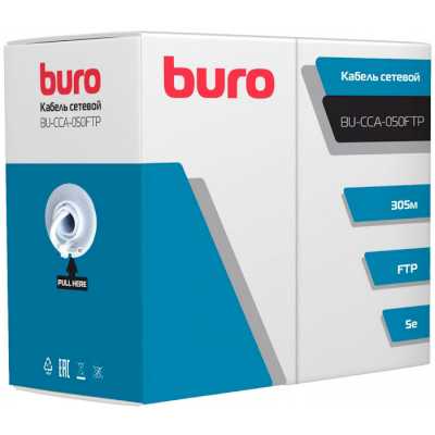 Кабель сетевой Buro BU-CCA-050FTP FTP 4 пары cat.5E solid 0.50мм CCA 305м серый