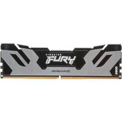 Оперативная память Kingston Fury Renegade, DDR5, 16Gb (1x16Gb), 6400MHz, CL32, DIMM, с радиатором, серебристый/черный