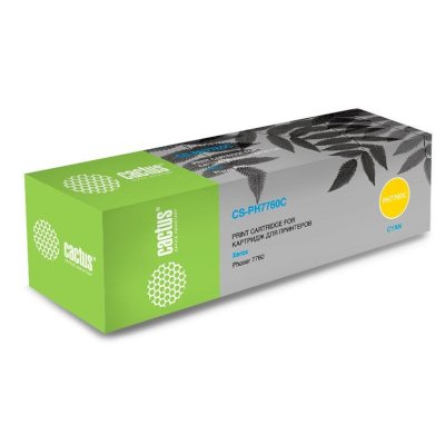Картридж лазерный Cactus CS-PH7760C (106R01160) голубой (25000 стр.) для Xerox Phaser 7760/7760dn/7760dx/7760dxf