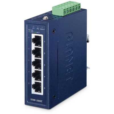 ISW-500T коммутатор для монтажа в DIN рейку/ IP30 Compact size 5-Port 10/100TX Fast Ethernet Switch (-40~75 degrees C)