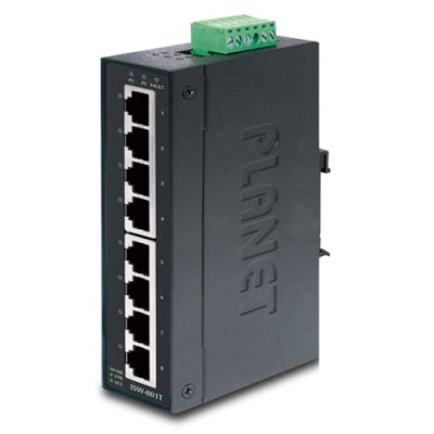 Коммутатор ISW-801T для монтажа в DIN рейку IP30 Slim Type 8-Port Industrial Fast Ethernet Switch (-40 to 75 degree C)