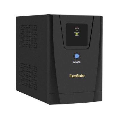 Источник бесперебойного питания ExeGate SpecialPro UNB-1200.LED.AVR.2SH.3C13 1200VA/750W, LED, AVR, 2*Schuko+3*C13, съемн.кабель, металлический корпус, черный