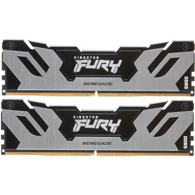Оперативная память Kingston Fury Renegade, DDR5, 32Gb (2x16Gb), 7200MHz, CL38, DIMM, с радиатором, серебристый/черный